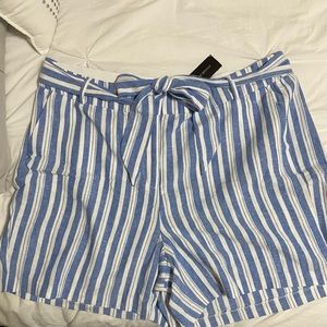 Lane Bryant Blue/White Tie Waist Soft Shorts
